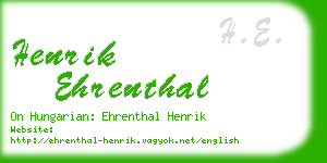 henrik ehrenthal business card